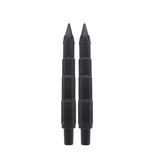 10" Black Cathedral Unscented Taper Candles, 2ct. by Ashland®
